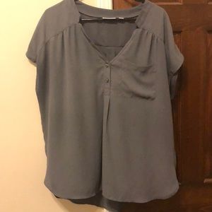 Grey Short Sleeve Blouse